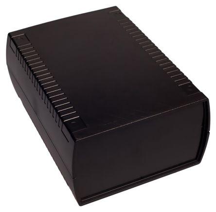 RS PRO Black ABS Enclosure, IP53, IK06, Black Lid, 185.5 x 136 x 80mm