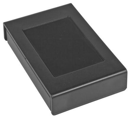 RS PRO Black ABS Enclosure, IP53, IK07, Black Lid, 108.1 x 69.2 x 24.5mm