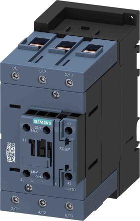 Siemens SIRIUS Contactor, 20-33 V ac/dc Coil, 3 Pole, 115 A, 55 kW, 1NO + 1NC