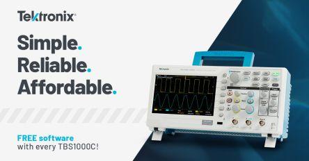 Tektronix TBS1052C Portable Oscilloscope, 50MHz, 2 Analogue Channels With RS Calibration