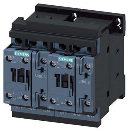 Siemens SIRIUS Reversing Contactor, 230 V ac Coil, 3 Pole, 25 A, 11 kW, 3NO