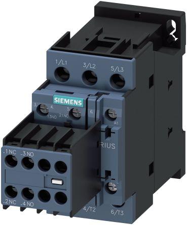 Siemens SIRIUS Reversing Contactor, 230 V ac Coil, 3 Pole, 9 A, 40 kW, 2NO + 2NC