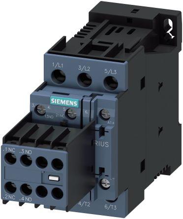 Siemens SIRIUS Reversing Contactor, 24 V dc Coil, 3 Pole, 9 A, 40 kW, 2NO + 2NC