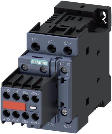 Siemens SIRIUS Reversing Contactor, 24 V dc Coil, 3 Pole, 17 A, 7.5 kW, 2NO + 2NC