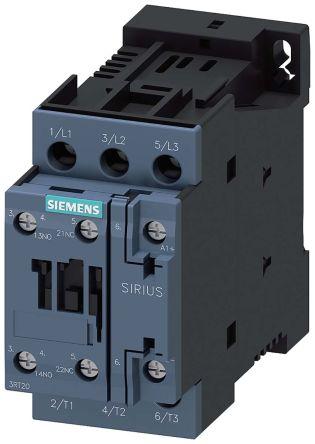 Siemens SIRIUS Contactor, 24 V dc Coil, 3 Pole, 25 A, 11 kW, 1NO + 1NC