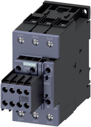 Siemens SIRIUS Reversing Contactor, 230 V ac Coil, 3 Pole, 65 A, 30 kW, 2NO + 2NC