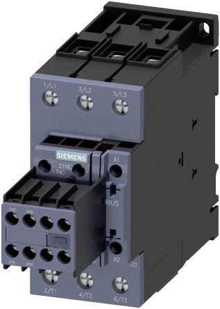 Siemens SIRIUS Reversing Contactor, 230 V ac Coil, 3 Pole, 80 A, 37 kW, 2NO + 2NC
