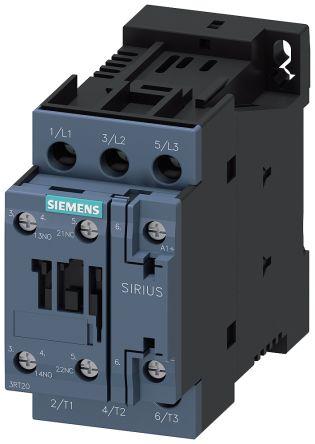 Siemens SIRIUS Reversing Contactor, 24 V dc Coil, 3 Pole, 38 A, 18.5 kW, 1NO + 1NC