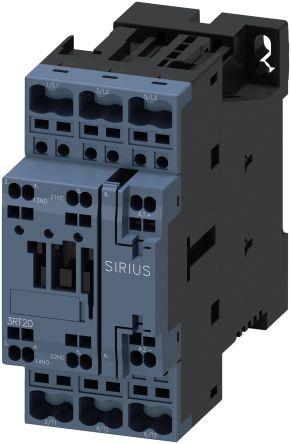 Siemens SIRIUS Reversing Contactor, 24 V dc Coil, 3 Pole, 38 A, 18.5 kW, 1NO + 1NC