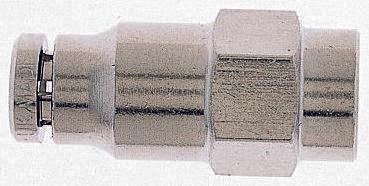 Norgren PNEUFIT Series Straight Threaded Adaptor, G 1/4 Female to Push In 6 mm, Threaded-to-Tube Connection Style