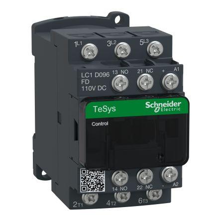 Schneider Electric TeSys D Contactor, 110 V dc Coil, 3 Pole, 9 A, 5.5 kW, 1NC + 1NO