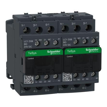 Schneider Electric TeSys D Contactor, 24 V dc Coil, 3 Pole, 38 A, 18.5 kW, 1NC + 1NO