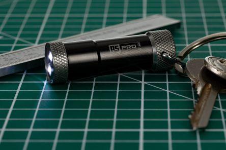 RS PRO LED Keyring Torch Black 10 lm, 53 mm