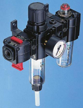 Norgren G 1/4 FRL, Semi Automatic Drain, 40µm Filtration Size - Without Pressure Gauge