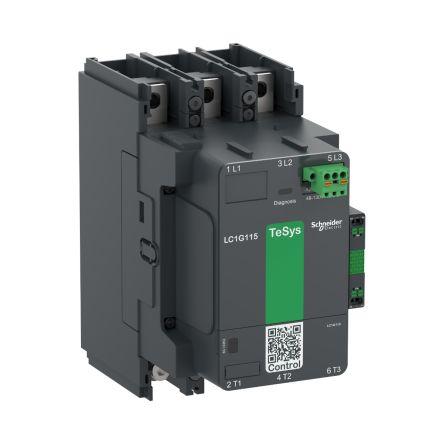 Schneider Electric TeSys F LC1G115 Contactor, 48-130 V ac/dc Coil, 3 Pole, 250 A, 1 NO + 1 NC