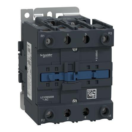 TeSys D LC1D Contactor, 4 Pole, 80 A, 1 NO + 1 NC