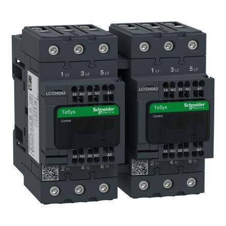 TeSys D LC2D Reversing Contactor, 3 Pole, 40 A, 1 NO + 1 NC