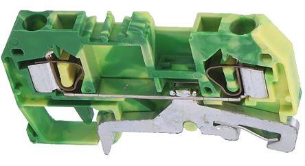 WAGO281-907 281 Series Earth Terminal Block, 4mm², Single-Level, Cage Clamp Termination