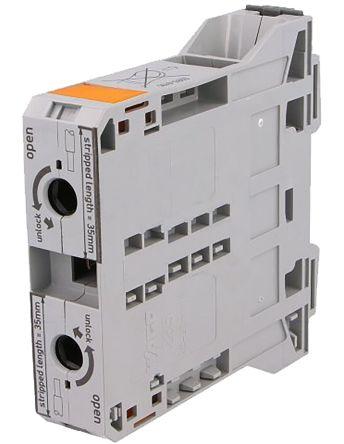 WAGO285-195 285 Series Feed Through Terminal Block, 95mm², Single-Level, Power Cage Clamp Termination