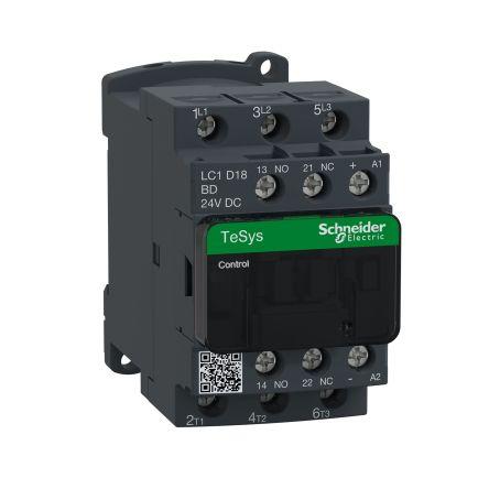 Schneider Electric TeSys D LC1D Contactor, 24 V dc Coil, 3 Pole, 18 A, 7.5 kW, 3NO