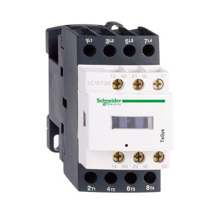 Schneider Electric TeSys D LC1D Contactor, 110 V ac Coil, 4 Pole, 40 A, 110 V Control, 2NO + 2NC