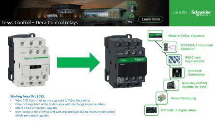 Schneider Electric Control Relay - 3NO + 2NC, 10 A Contact Rating, 2.4 W, 24 V dc, TeSys, TeSys Deca