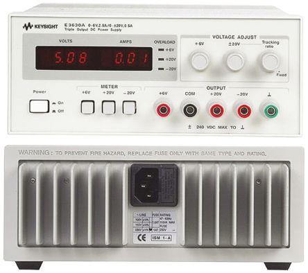 Keysight Technologies E3630A Bench Power Supply, 15W, 3 Output, 0 - 20V, 2.5 A, 500mA