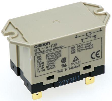 POWER RELAY, SPST-NO, 30 A, 200/240 VAC