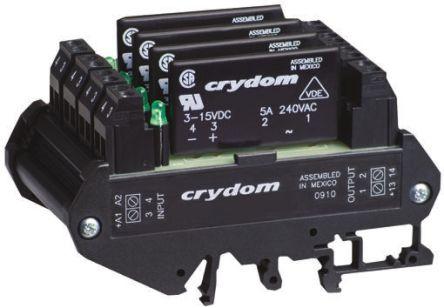 Sensata/Crydom DRA4-CX Series Solid State Interface Relay, 15 V dc Control, 5 A rms Load, DIN Rail Mount, DRA4-CX240D5