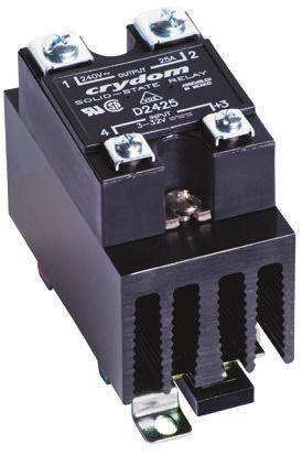 Sensata/Crydom HS301DR Series Solid State Relay, 24 A Load, DIN Rail Mount, 280 V ac Load, 32 V Control, HS301DR-D2425