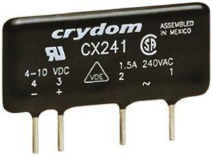 Sensata/Crydom Solid State Relay, 1.5 A Load, PCB Mount, 280 V rms Load, 10 V dc Control, CX241