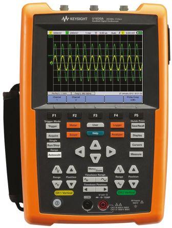 Keysight Technologies U1620A Handheld Oscilloscope, 200MHz, 2 Analogue Channels With RS Calibration