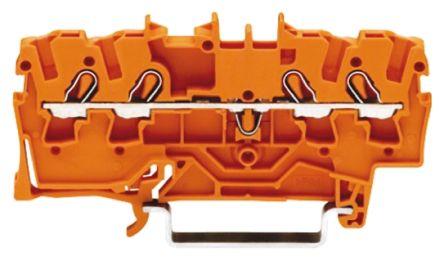 WAGO2002-1402 TOPJOB S, 2002 Series Feed Through Terminal Block, 2.5mm², Single-Level, Push-In Cage Clamp Termination,