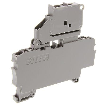 WAGO2002-1611 2002 Series Fuse Terminal Block, 2.5mm², 1-Level, Push-In Cage Clamp Termination, Fused, ATEX