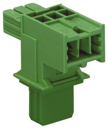 WAGO Distribution Block, 2-Pole, Female, Male, 2-Way, 3A