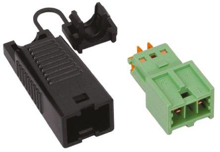 WAGO Connector with Strain Relief Housing, 2-Pole, Male, 2-Way, 3A