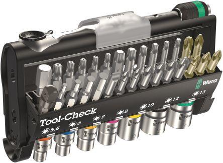 ToolCheck 38 Bits Ratchet & 1/4in Socket