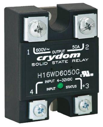 Sensata/Crydom H16WD Series Solid State Relay, 75 A Load, Panel Mount, 660 V ac Load, 32 V dc Control, H16WD6075G