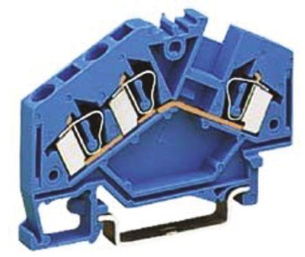 WAGO281-651 281 Series Feed Through Terminal Block, 4mm², Single-Level, Cage Clamp Termination, ATEX, IECEx