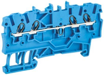 WAGO2000-1404 TOPJOB S, 2000 Series Feed Through Terminal Block, 1mm², Single-Level, Push-In Cage Clamp Termination,