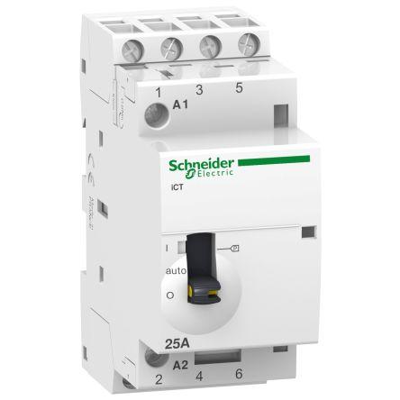 Schneider Electric Acti9 iCT iCT Contactor, 230 V ac Coil, 4 Pole, 25 A, 4NO