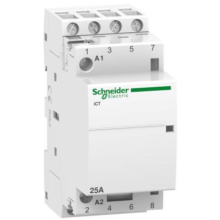 Schneider Electric Acti 9 ICT iCT Contactor, 24 V ac Coil, 4 Pole, 25 A, 4NO