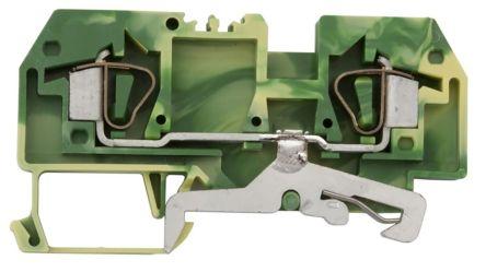 WAGO282-907 282 Series Earth Terminal Block, 6mm², Single-Level, Cage Clamp Termination