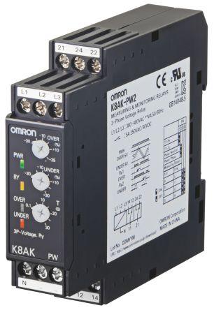 MONITORING RELAY 22.5MM  3 PHASE 2X SPDT