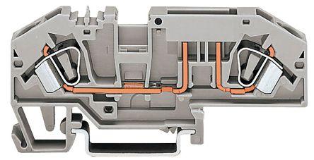 WAGO282-696 282 Series Fuse Terminal Block, 6mm², Single-Level, Cage Clamp Termination, Fused