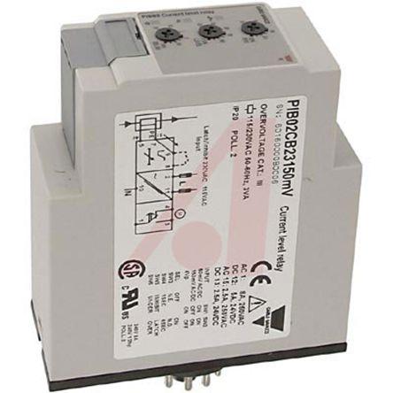 Carlo Gavazzi Current Monitoring Relay, 1 Phase, SPDT, Maximum of 4 V ac, 150 mV ac/dc, Plug In, PIB02CB23150MV