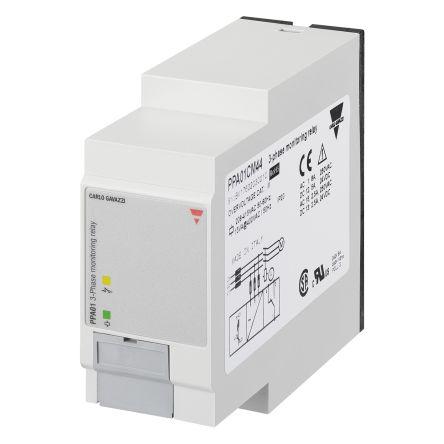 Carlo Gavazzi Phase, Voltage Monitoring Relay, 3 Phase, SPDT, 177 â†’ 475V ac, DIN Rail, PPA01CM44