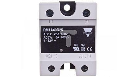 Carlo Gavazzi RM40 Series Solid State Relay, 25 A Load, Panel Mount, 440 V ac Load, 32 V dc Control, RM1A40D25