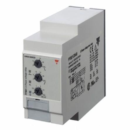 Carlo Gavazzi Phase, Voltage Monitoring Relay, 3, 3+N Phase, SPDT, 323 â†’ 475V ac, Plug In, PPB01CM48