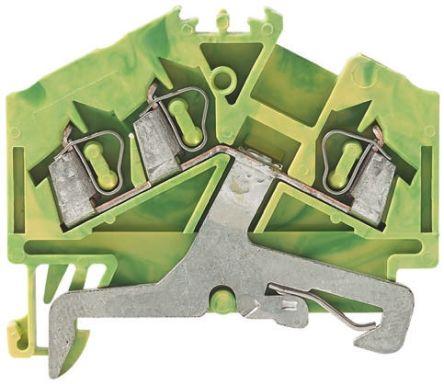 WAGO281-637 281 Series Earth Terminal Block, 4mm², Single-Level, Cage Clamp Termination